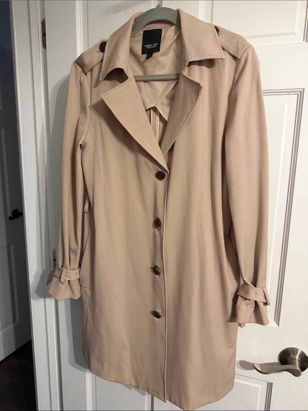 Women's Light Beige Trench Coat by simply Vera Wang